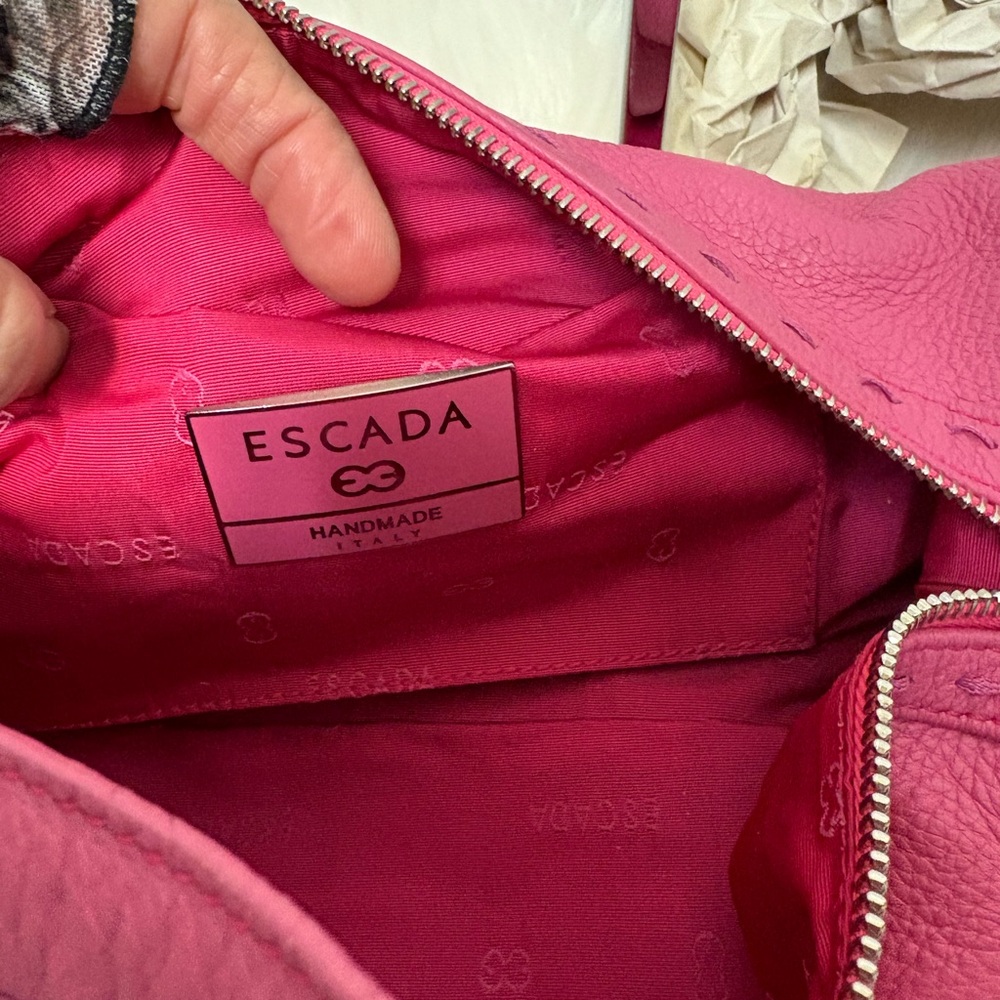 Escada Eluna Pink Leather Hobo Bag - Picture 11 of 11